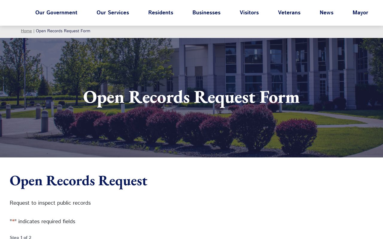 Florence open records request page