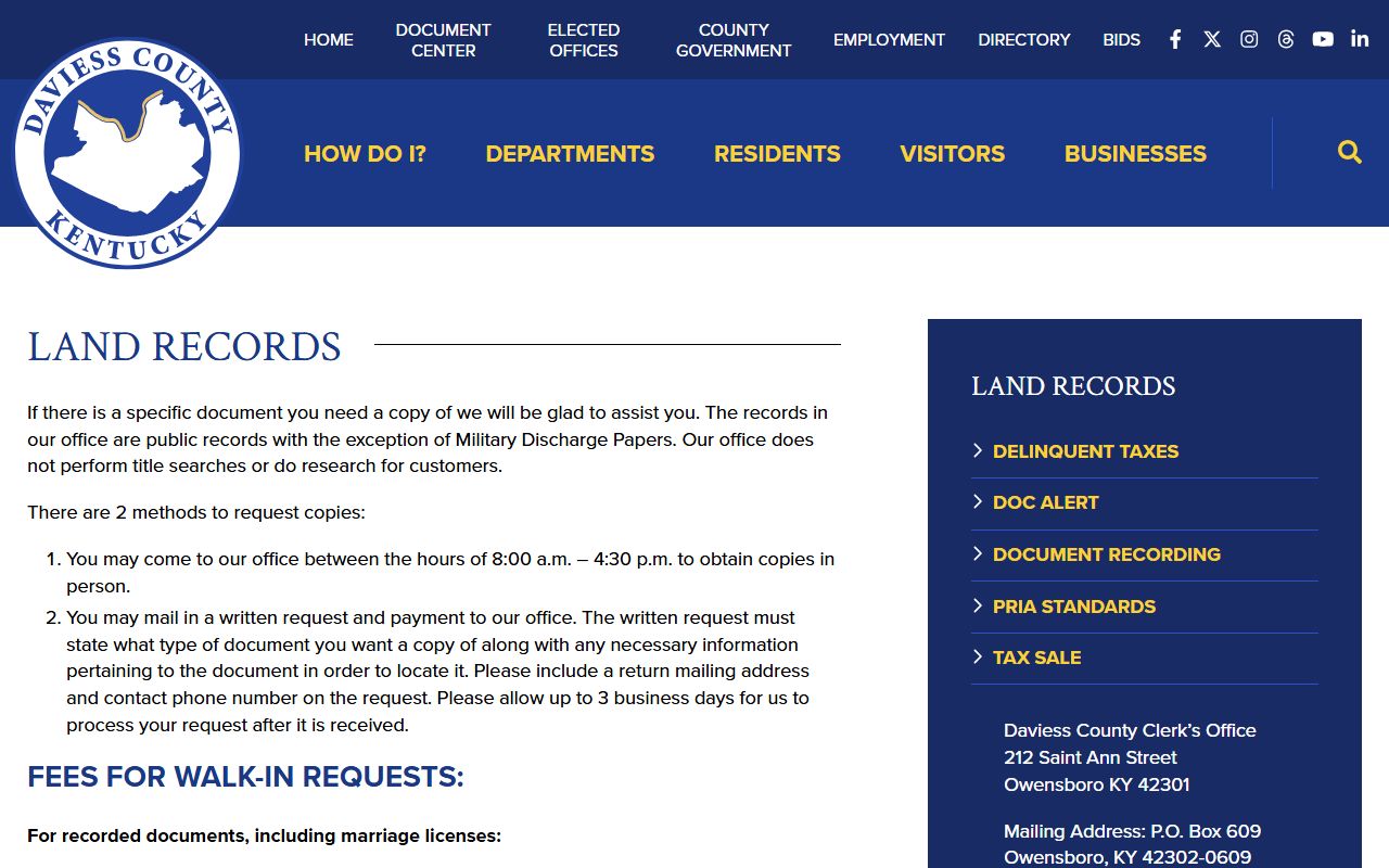 Daviess County land records