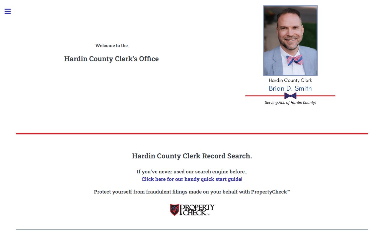 Hardin County Clerk website