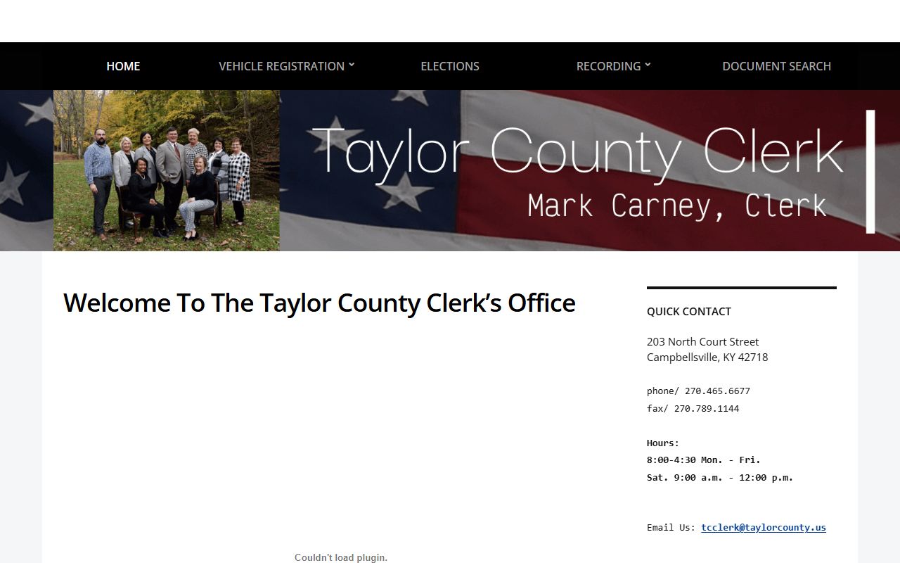 Taylor County Kentucky Clerk office supporting People Search requests